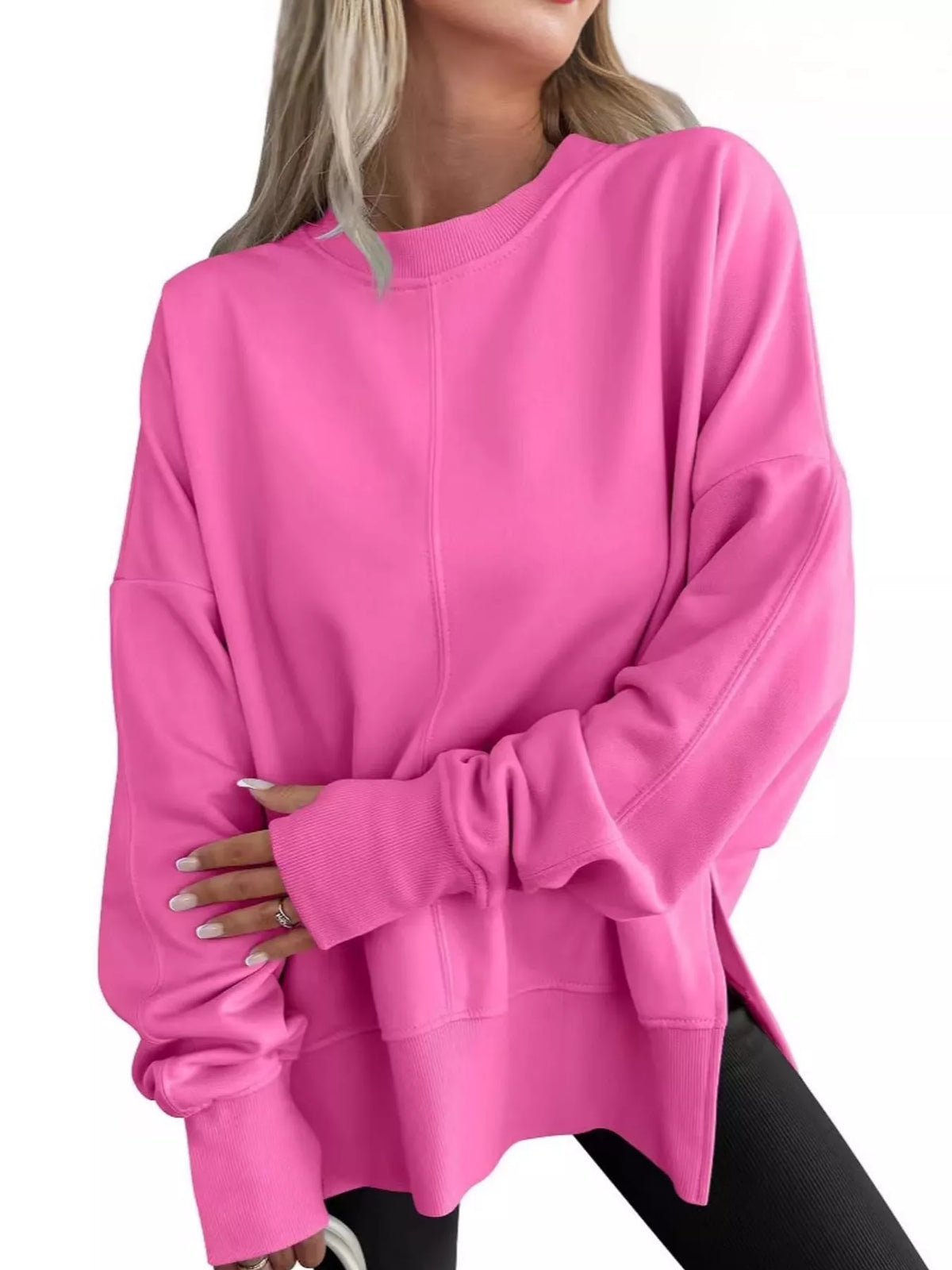 Oversized side-slit sweatshirt, view 31
