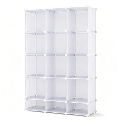 3-Cube White Modular Kids Closet