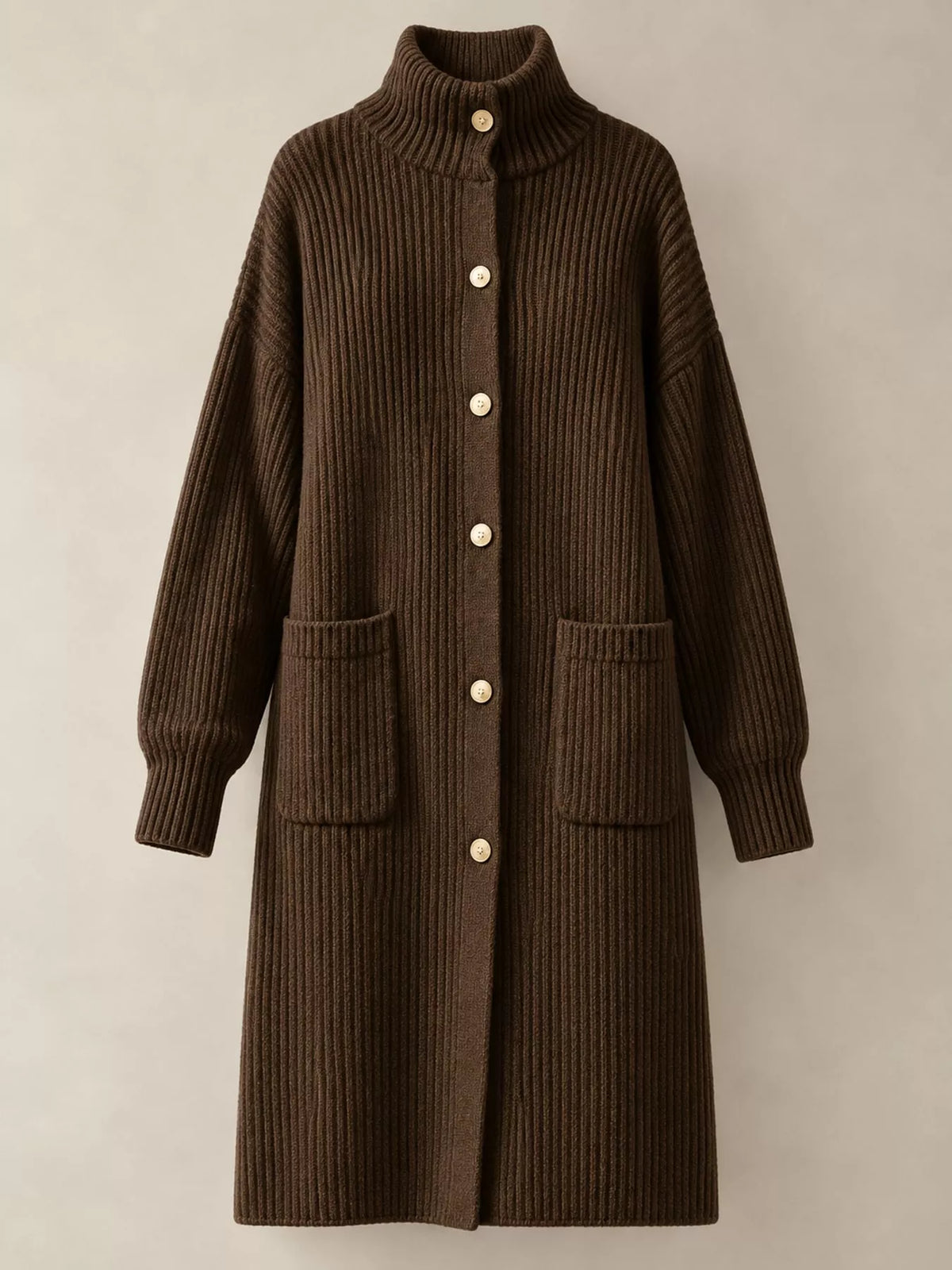 Ribbed turtleneck cardigan, view 6