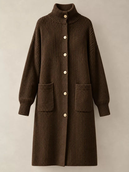 Ribbed turtleneck cardigan, view 6