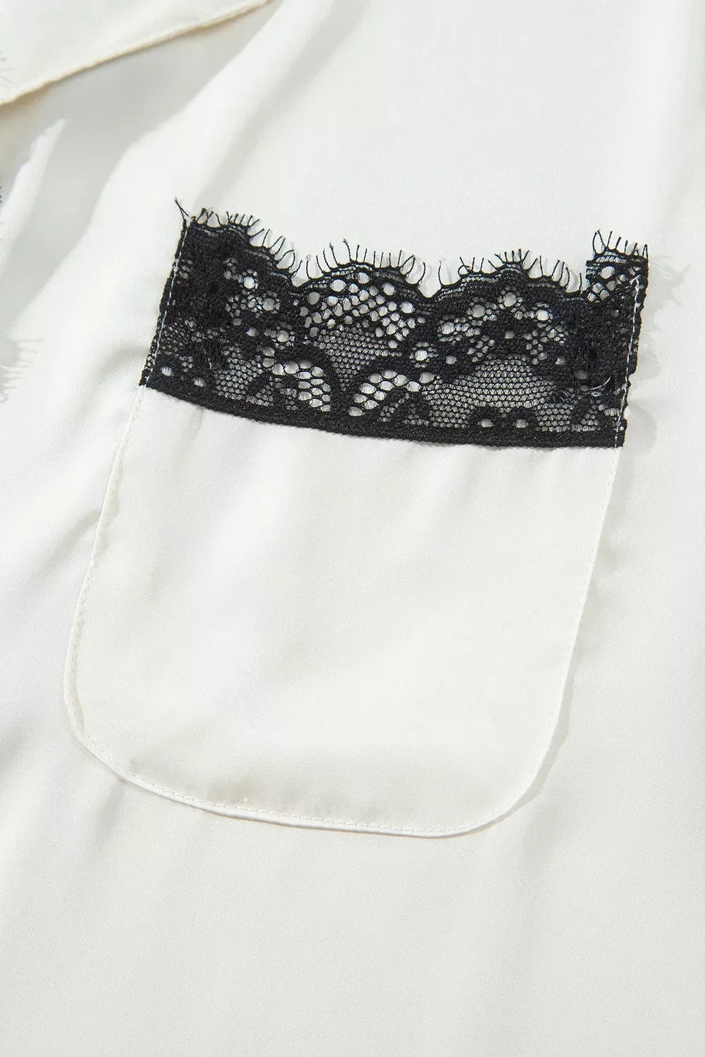 Plus size lace trim pajama set, view 6