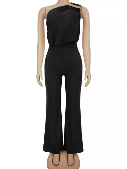 Plus size one-shoulder jumpsuit, view 5