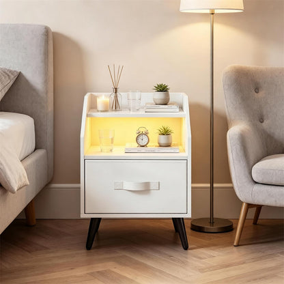 LED Nightstand with Charging Statio