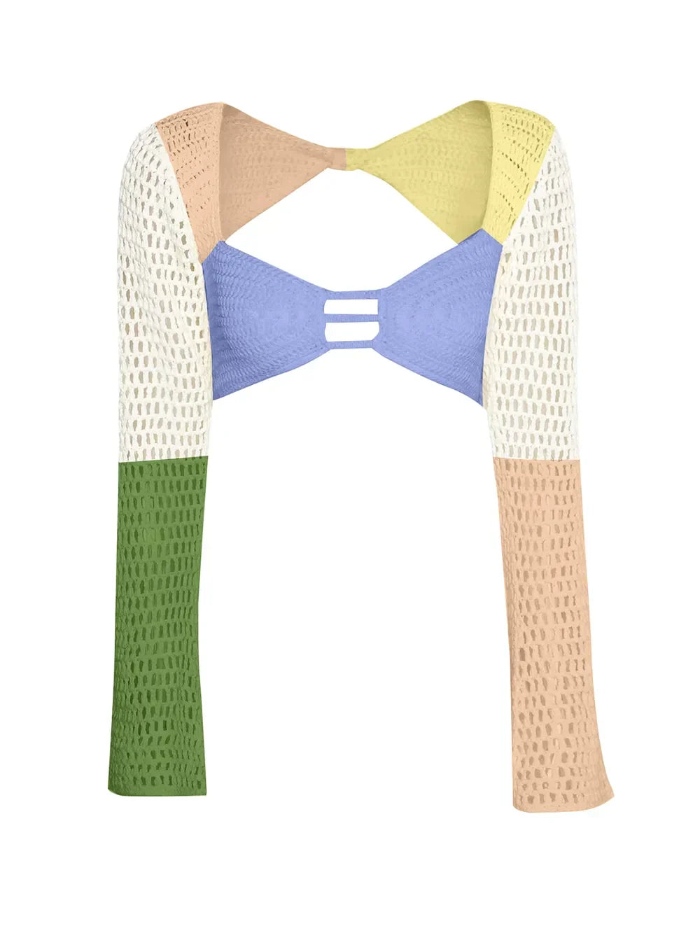 Tied Long Sleeve Top and Skirt Beach Cover-Up Set