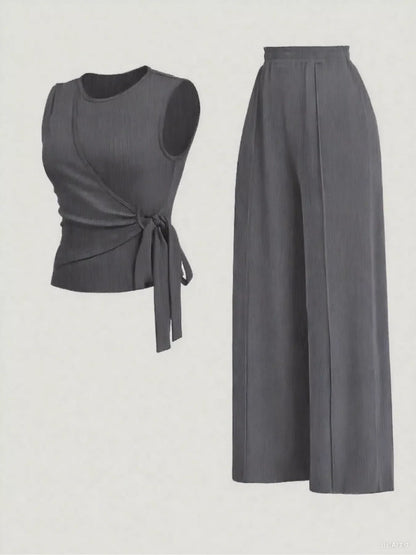 Side Tie Tank and Pants Set