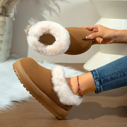 Faux fur lined flat boots, view 3