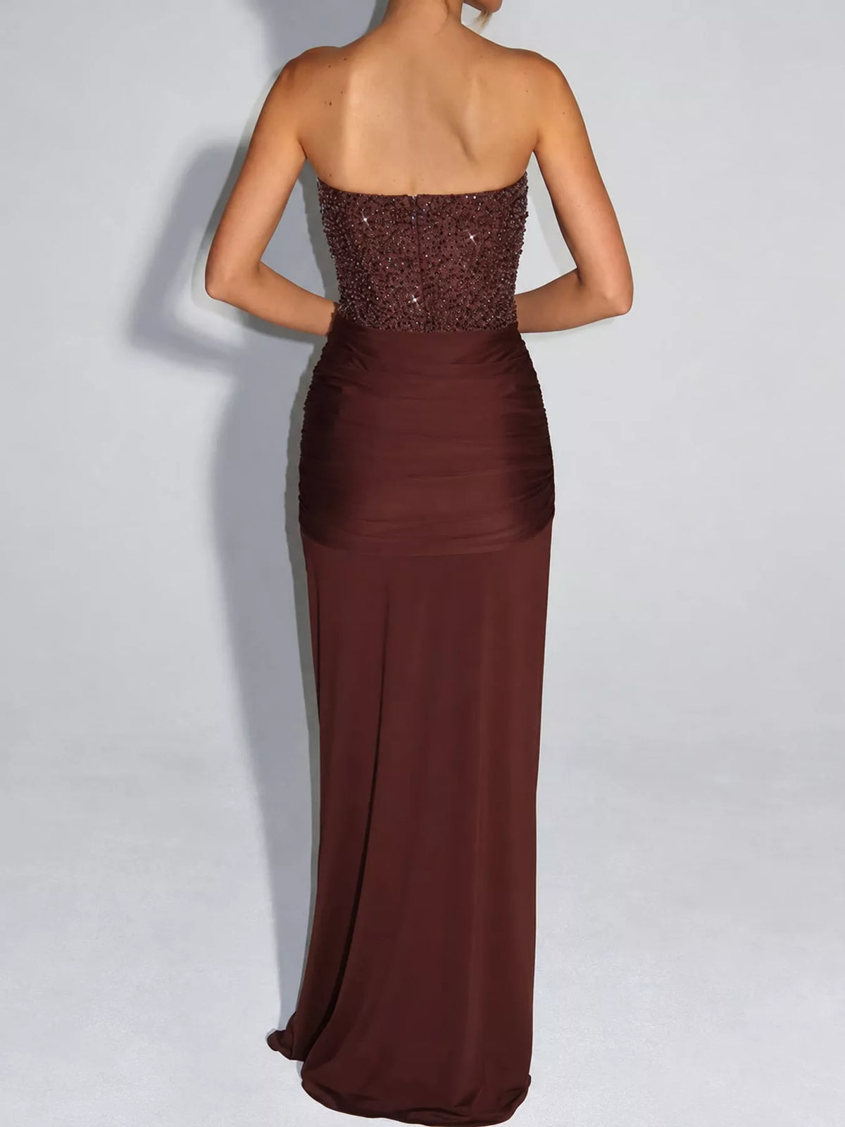 Plus Size Strapless Sequin Corset Dress for Parties