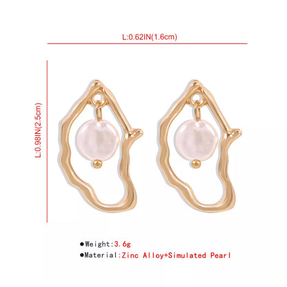 18K Gold-Plated Pearl Earrings