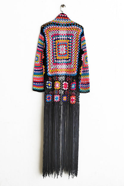 Fringe Crochet Long Sleeve Cardigan