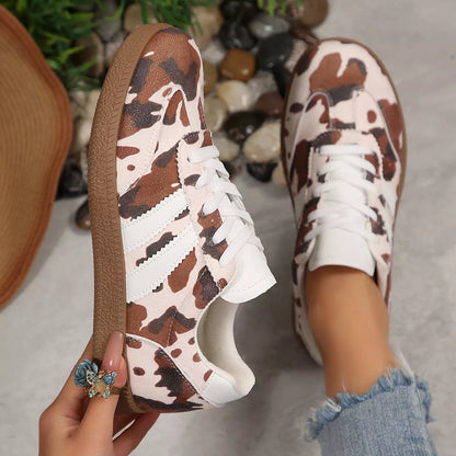 Cow Print Casual Sneakers