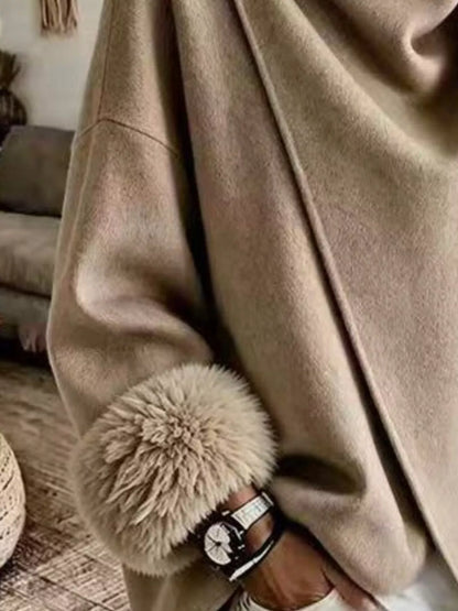 Asymmetric jacket with faux fur cuffs, view 9