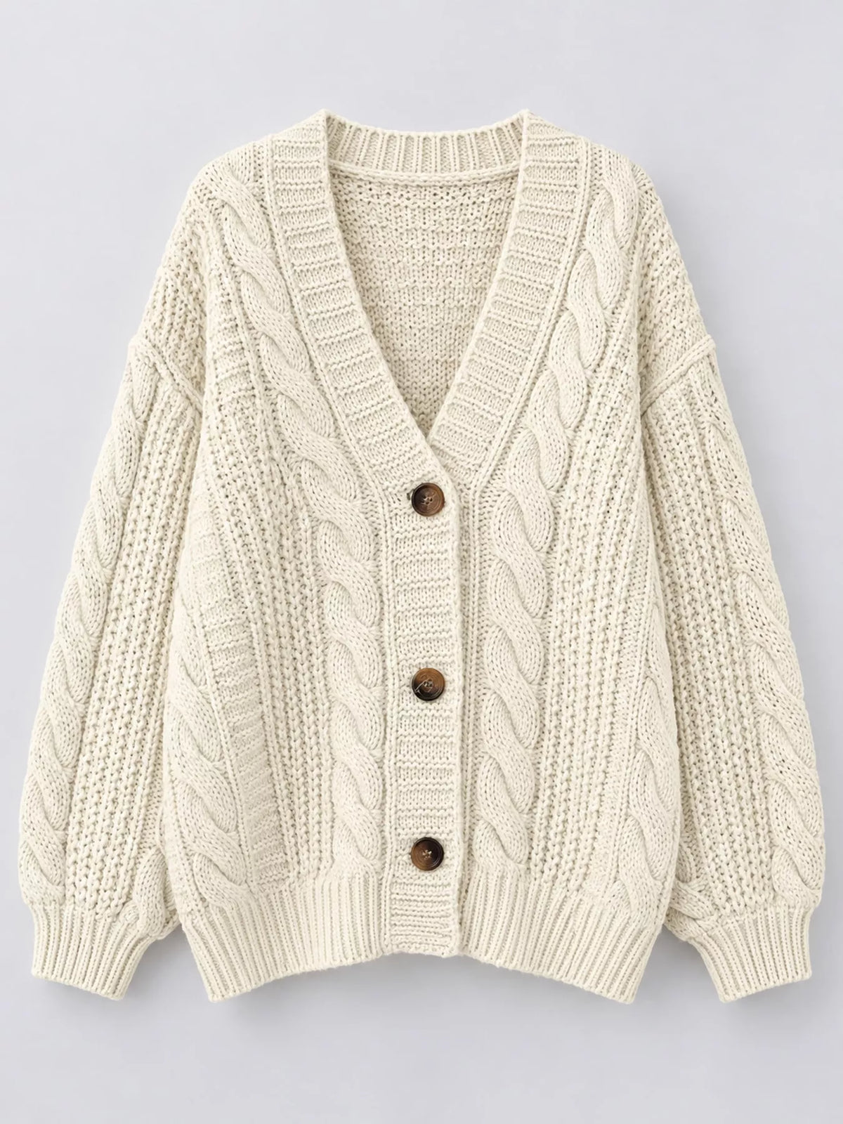 Plus size cable cardigan, view 14