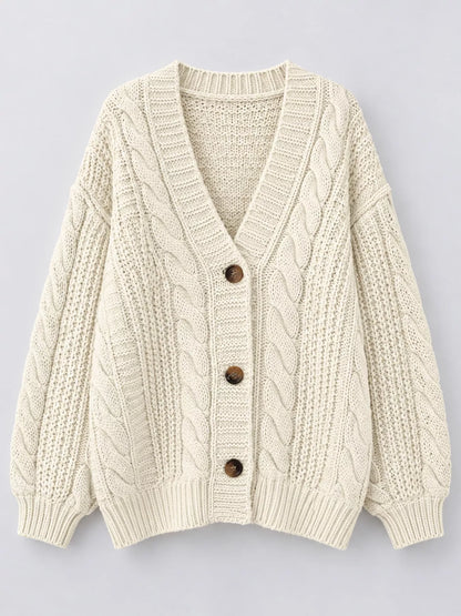 Plus size cable cardigan, view 14