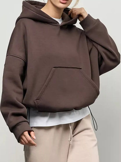 Plus size kangaroo pocket hoodie, view 4