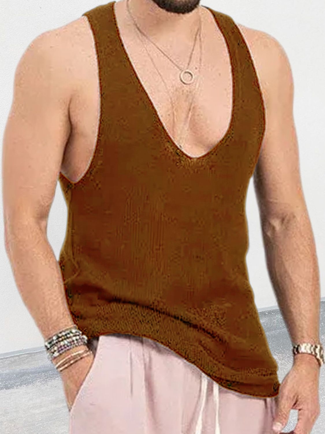 Men's Scoop Neck Knit Tank