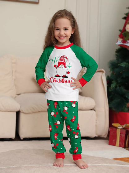 Full Size Christmas Gnome Print Matching Family Pajama Set Plus Size