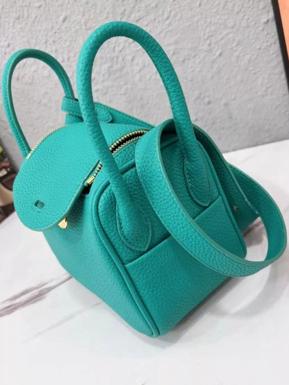 Gold-Tone Hardware Leather Crossbody Bag