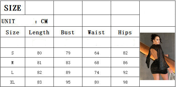 Backless slit sequin tight dress