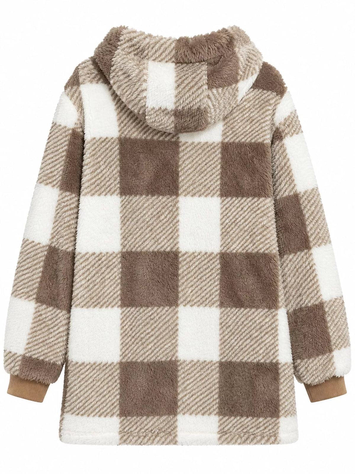 Plaid sherpa hooded jacket, view 8