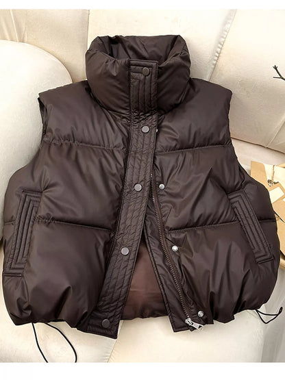 Plus size puffer vest, view 9