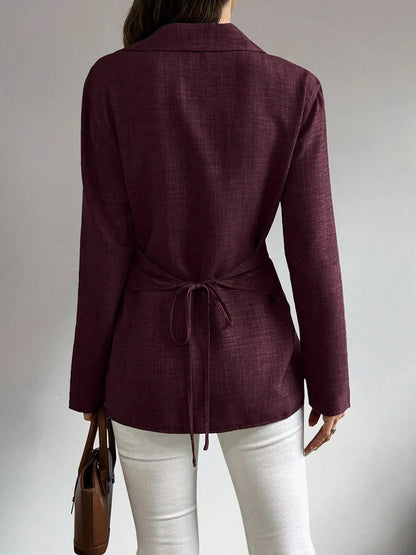 Criss-Cross Wrap Front Long Sleeve Shirt