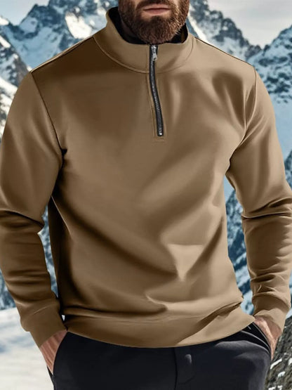 Men's Full Size Solid Color Zip Sweatshirt