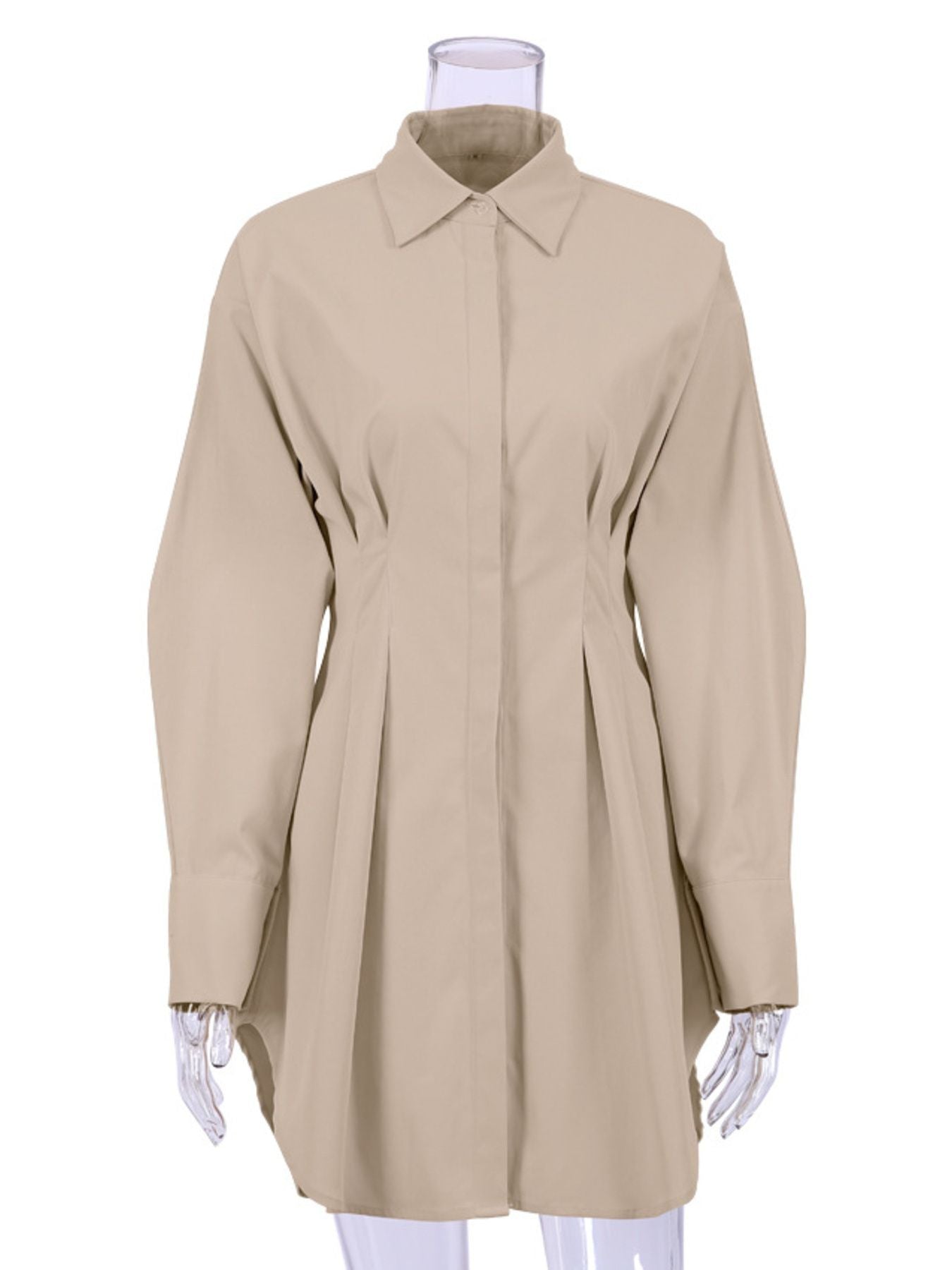 Button Up Long Sleeve Shirt Dress