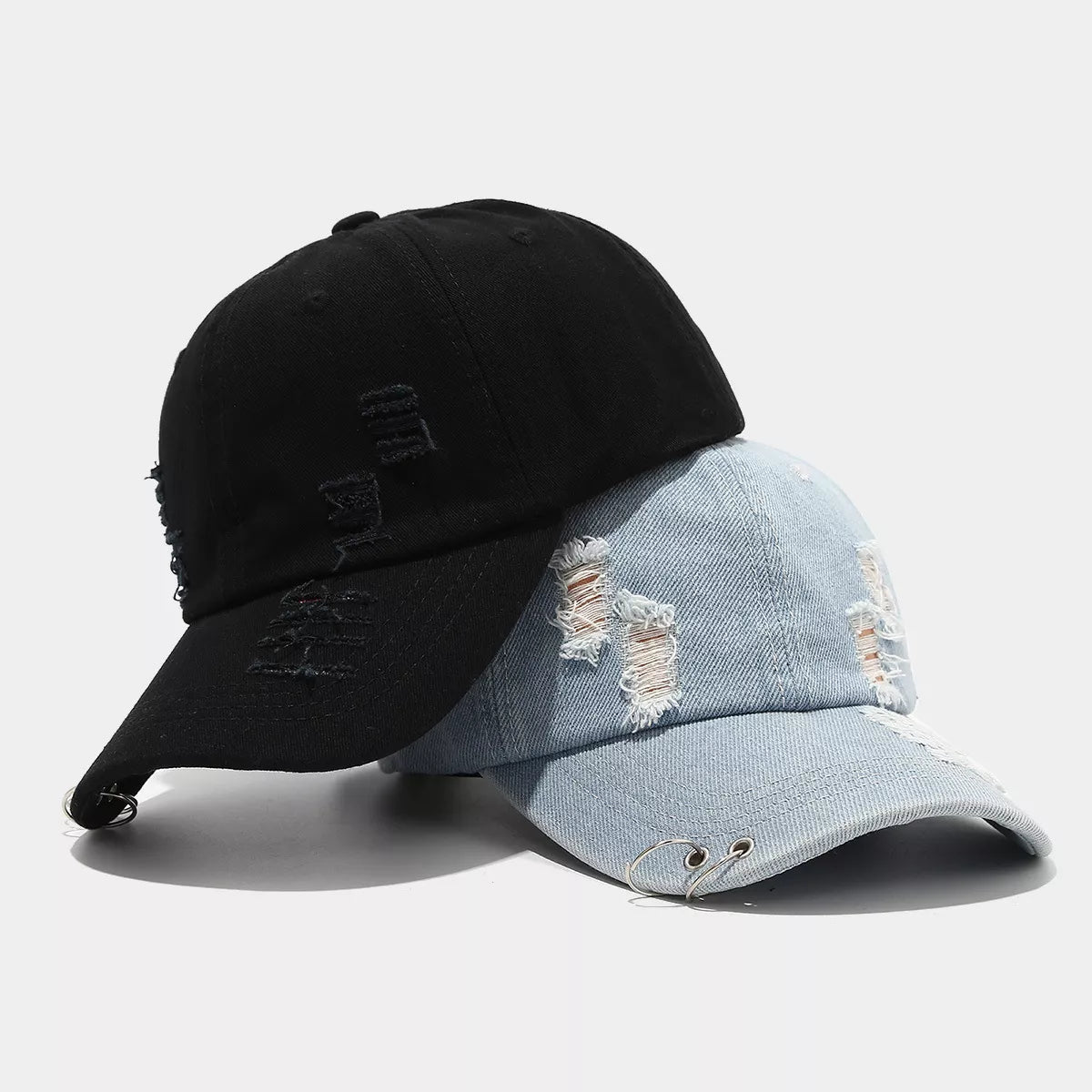 Distressed Denim Baseball Cap