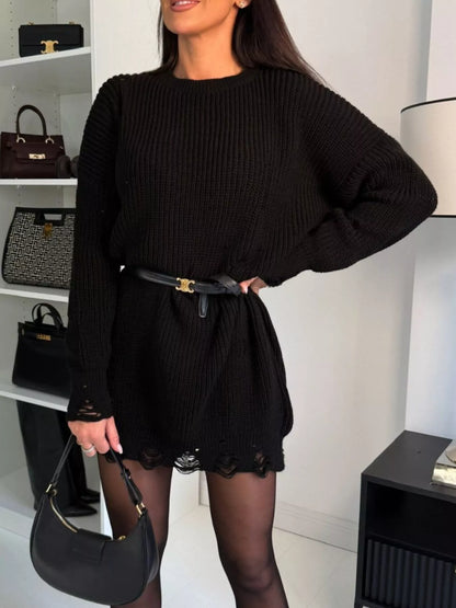 Drop Shoulder Sweater Dress