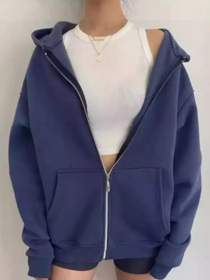Plus size zip-up hoodie, view 12
