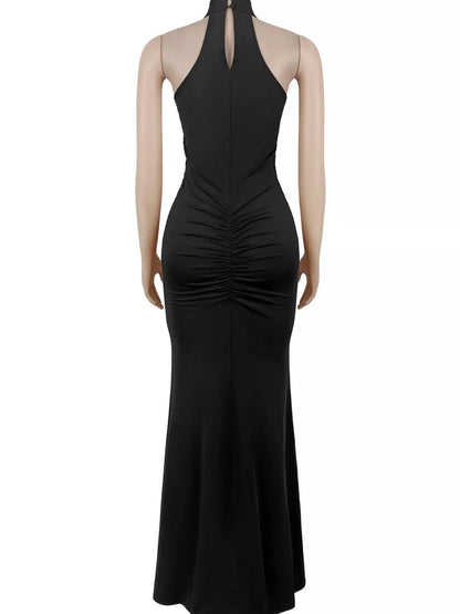 Sequin High Slit Sleeveless Maxi Dress