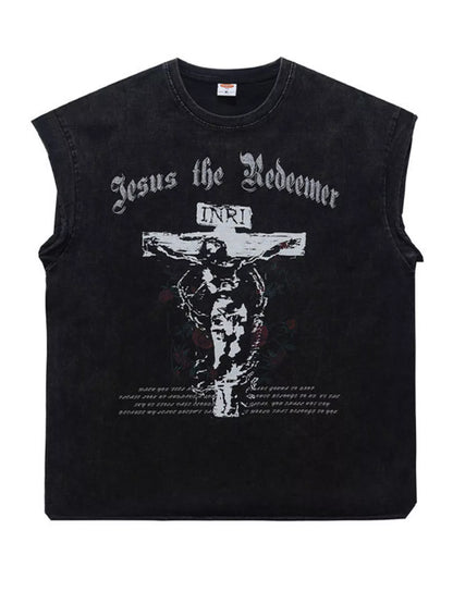Men's Graphic Round Neck Tank Top