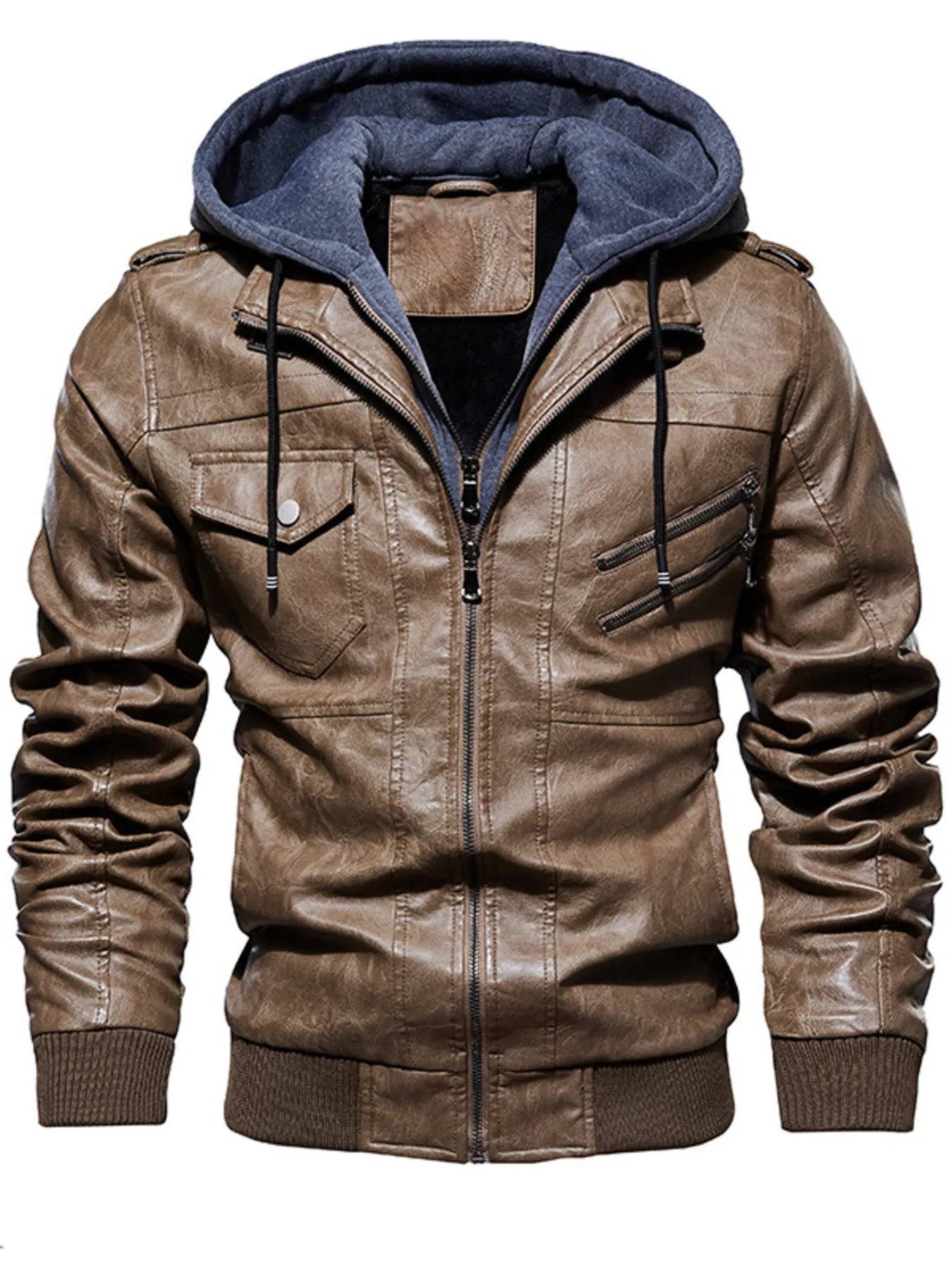 Men's Plus Size Zip Hooded Jacket