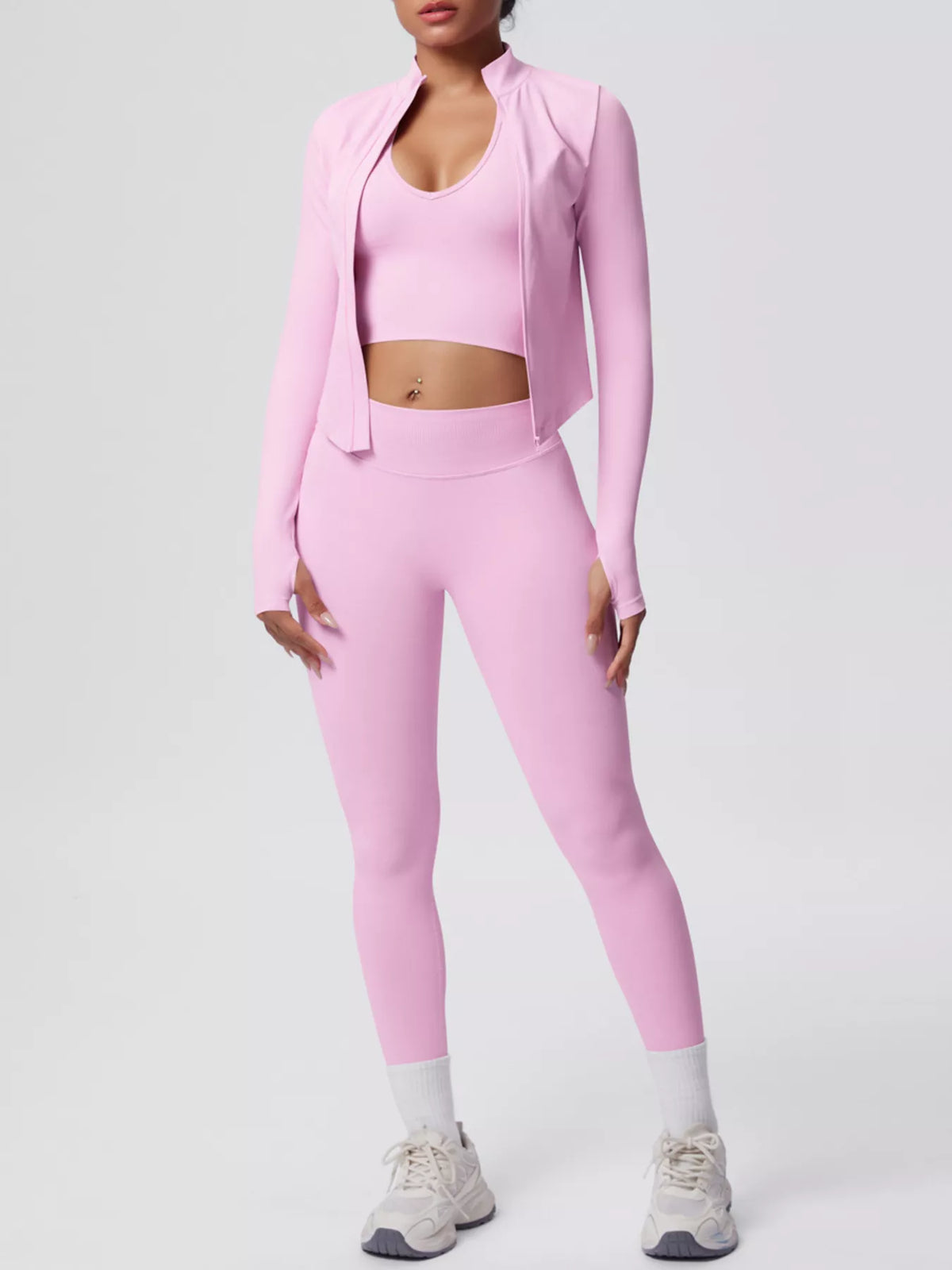 Tank, Zip-Up Jacket & Leggings Set