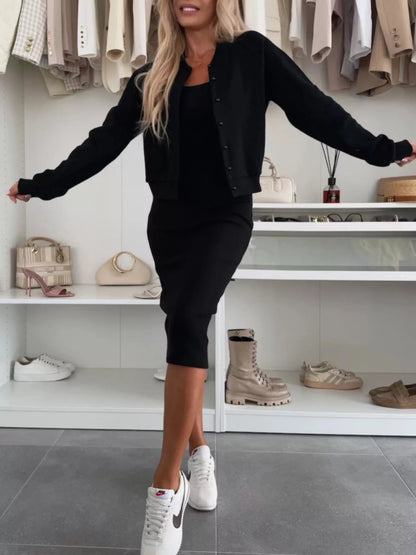 Full Size Dress and Outerwear Set