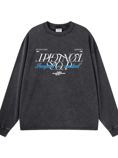 Men's Letter Dropped Shoulder Sweatshirt