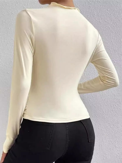 Ruched long sleeve T-shirt, view 3
