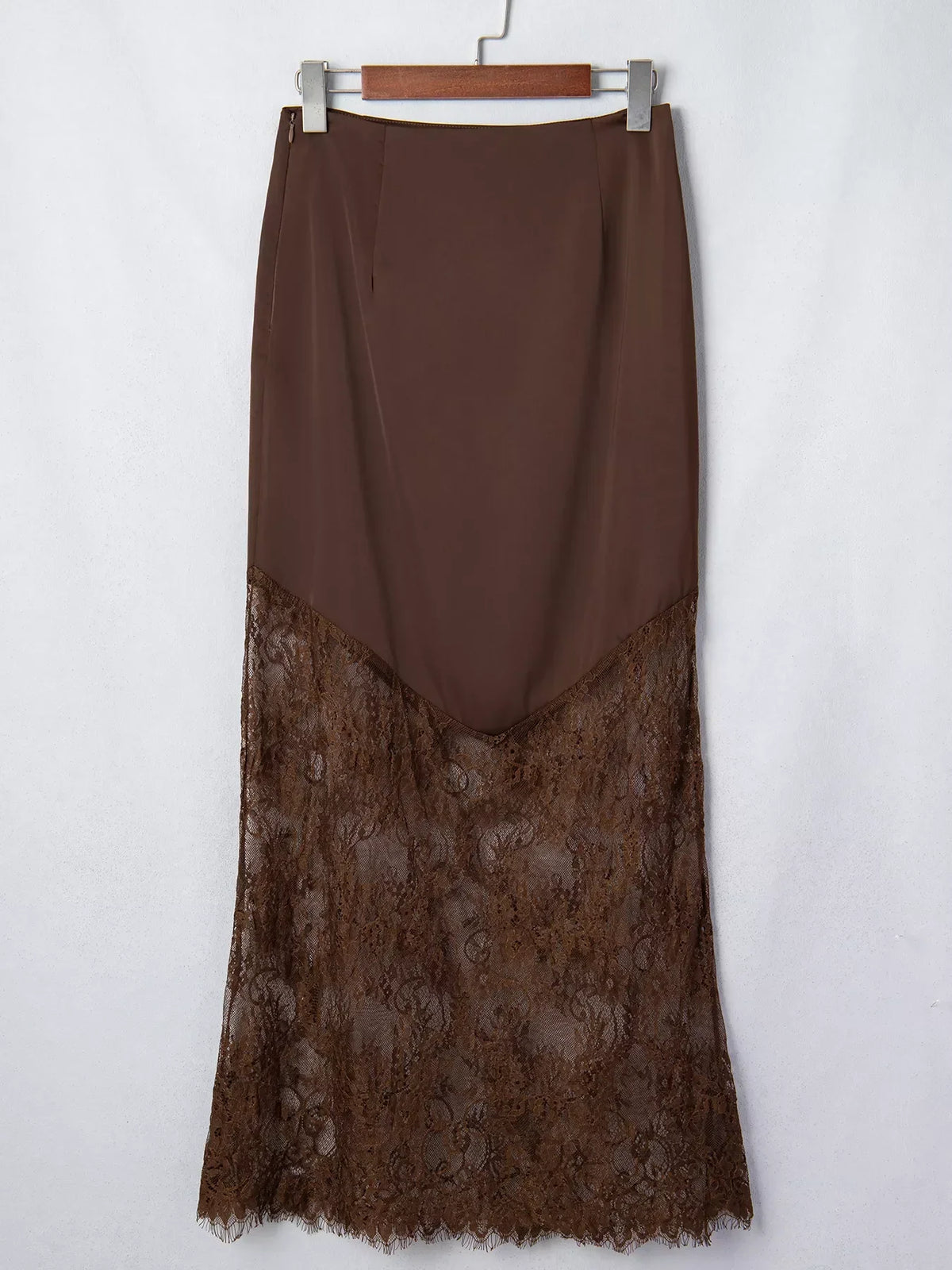 Long shift skirt with lace hem, view 4