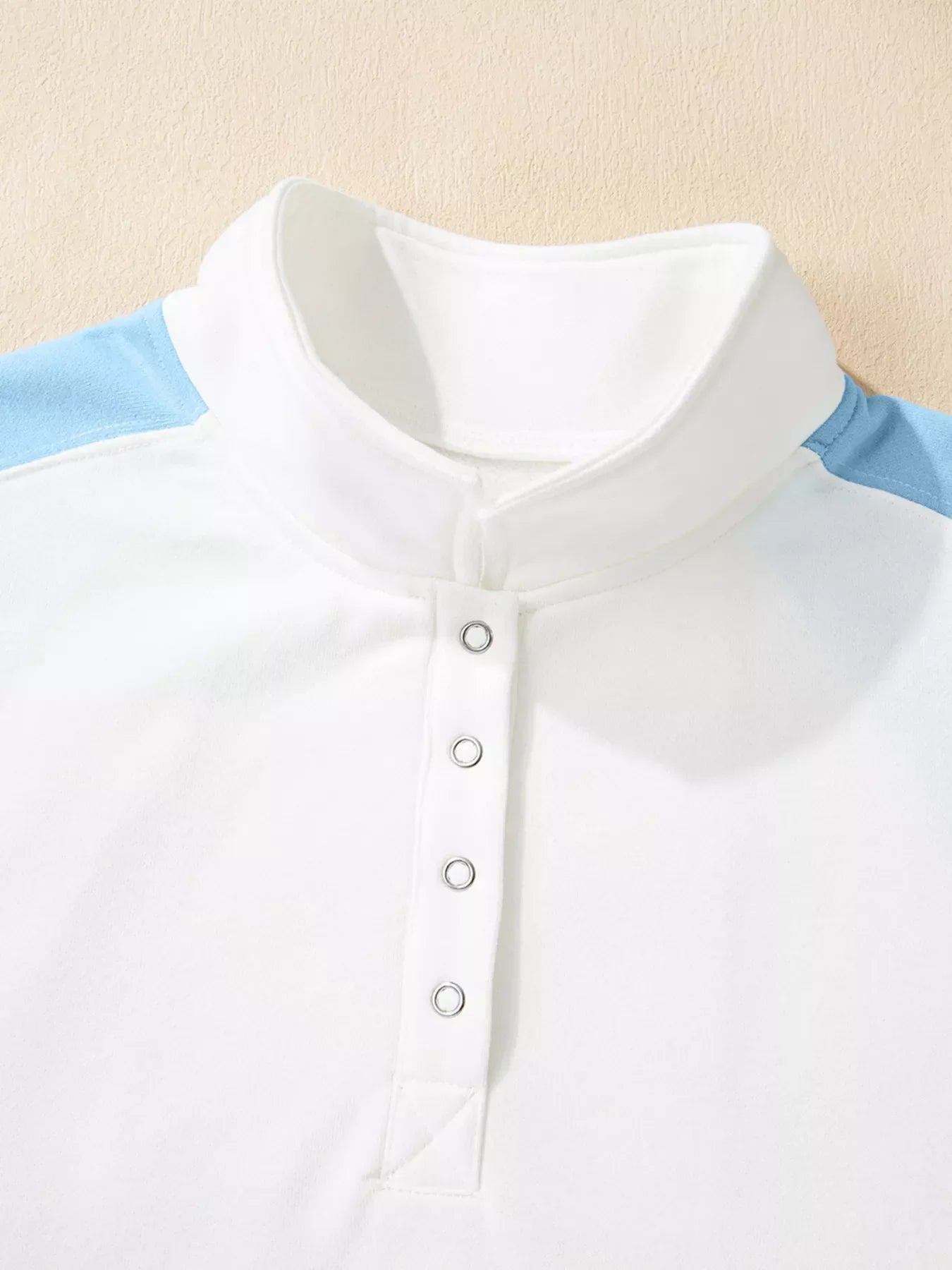 Color Block Snap Buttons Sweatshirt