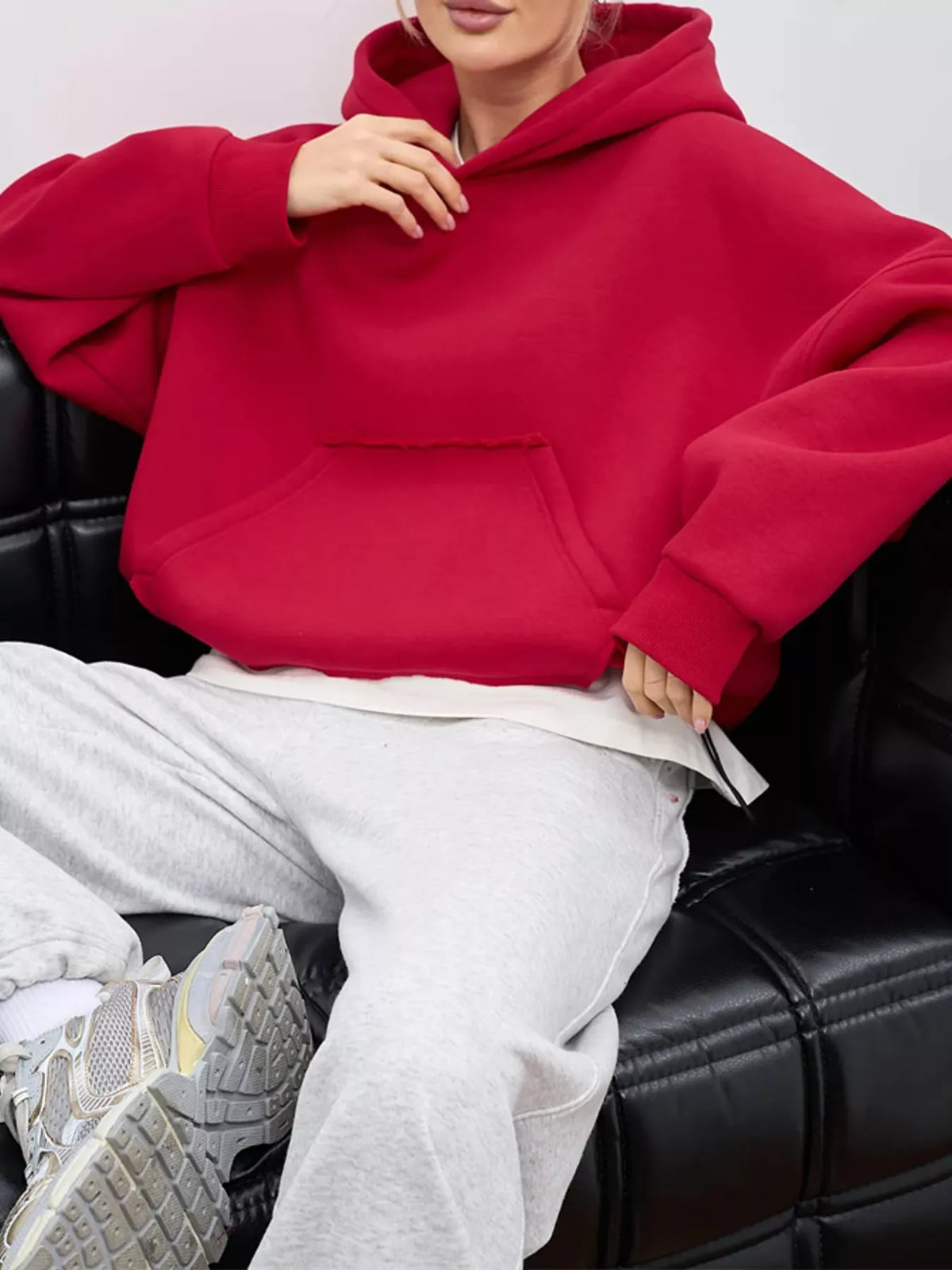 Plus size kangaroo pocket hoodie, view 28
