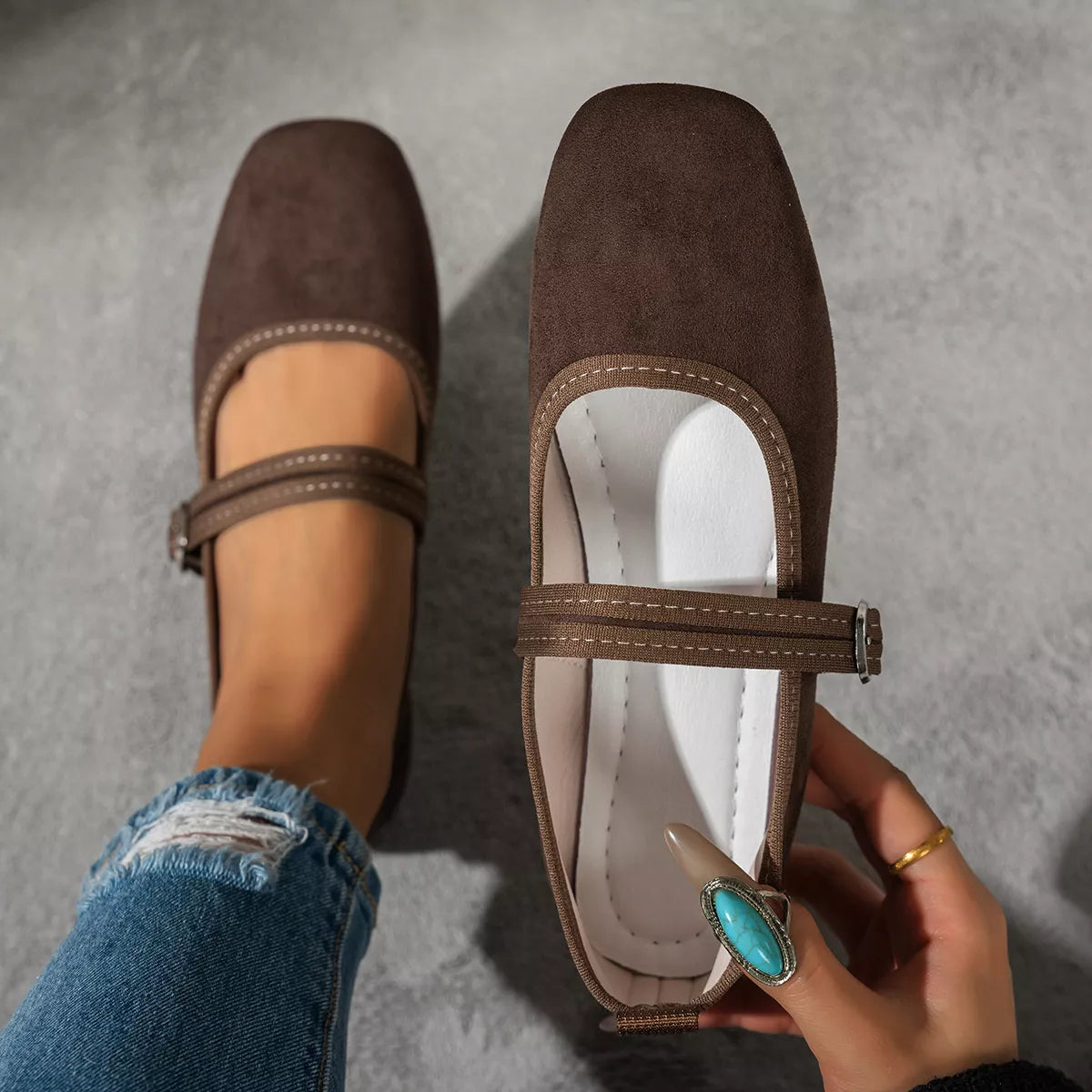 Square Toe Slip-Ons