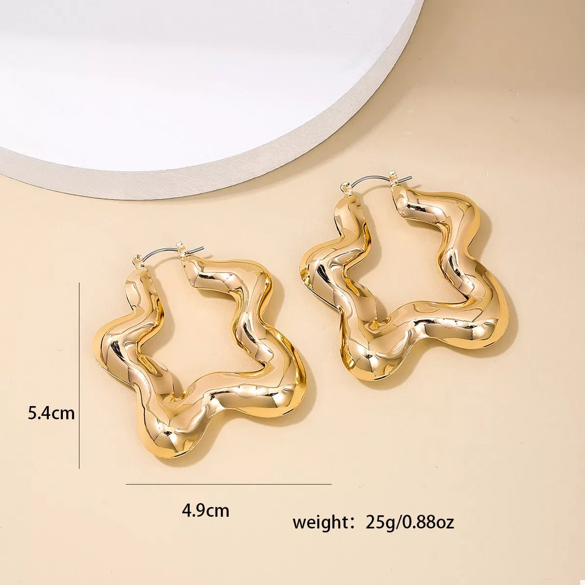 Star Shaped Hoop Earrings