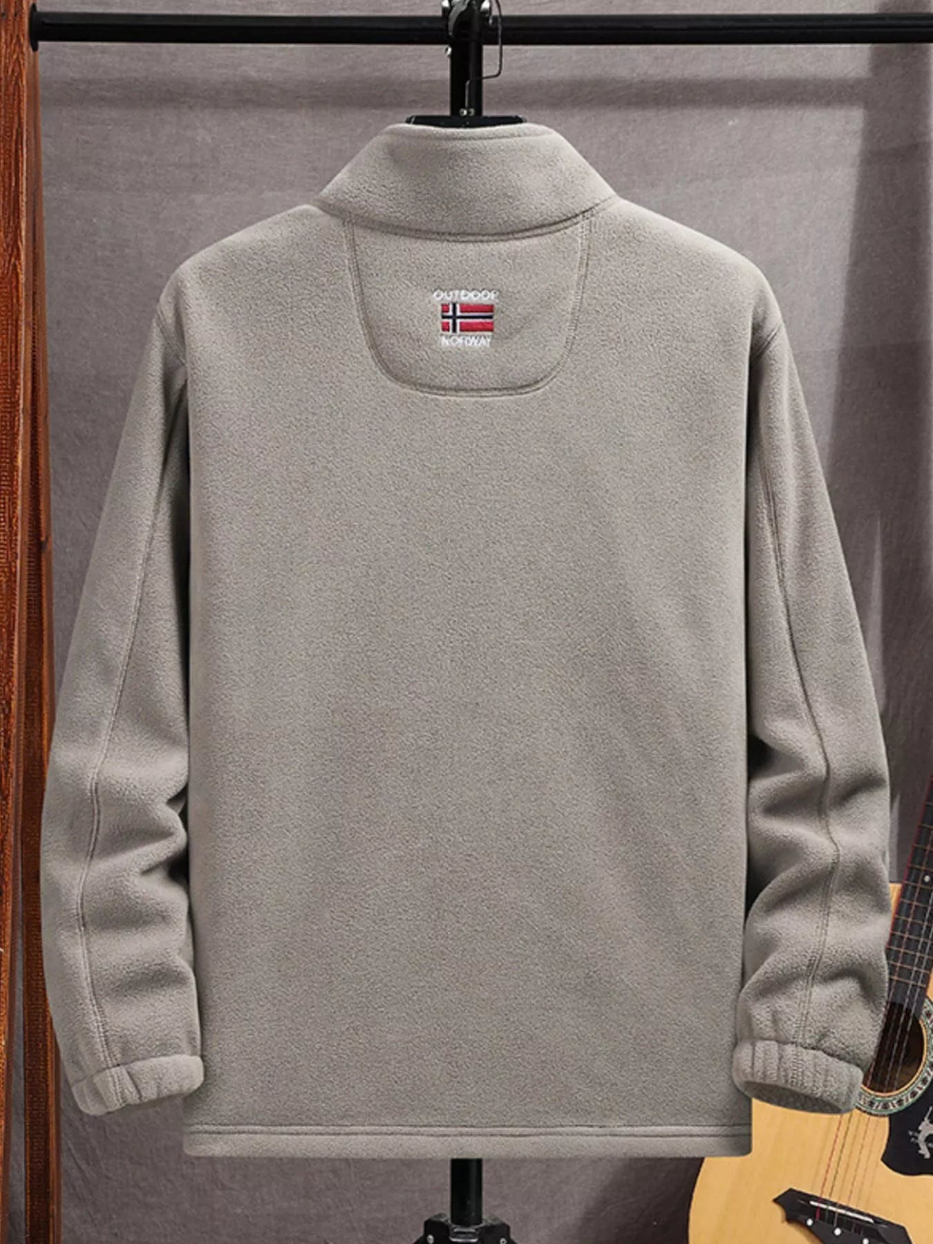 Men's Zip Up Fleece Jacket Plus Size