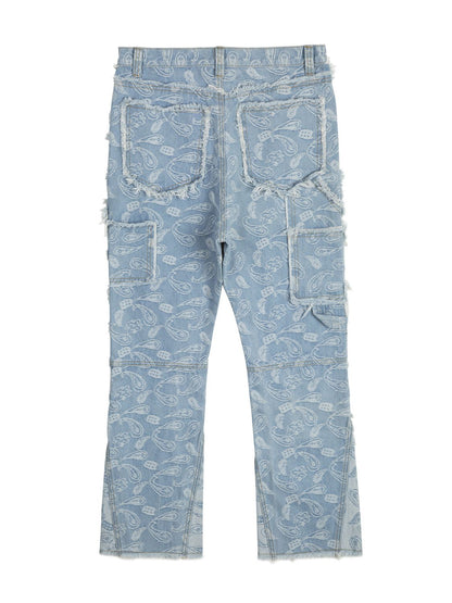 Contrast Washed Bootcut Jeans