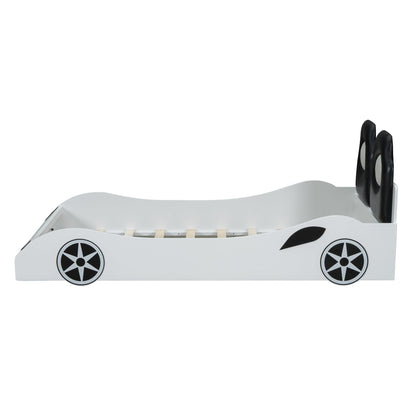 Wood Race Car-Shaped Platform Bed