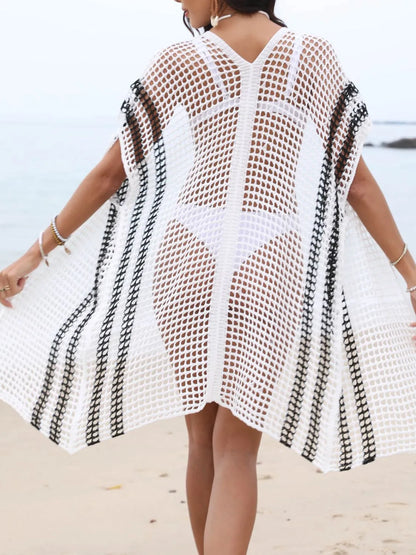 Contrast trim openwork cover-up, view 7