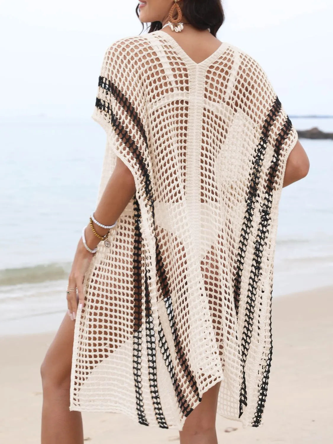 Contrast trim openwork cover-up, view 11