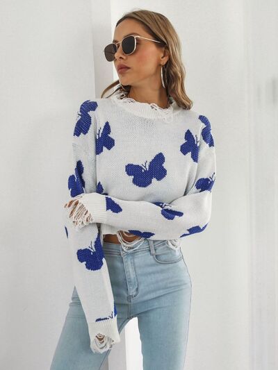 Butterfly Cropped Sweater
