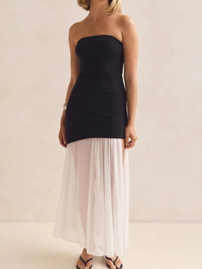 Layered Slit Tube Maxi Dress