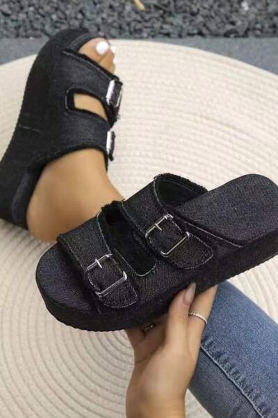 Wedge Buckle Sandals